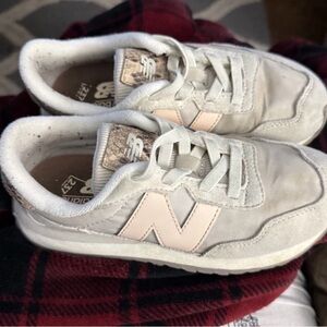 New Balance Kids' Beige and Light Pink Sneakers